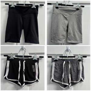 LOT Of 4 Active Shorts Gray & Black SIZE 8 GIRLS Different Brands Pre Loved